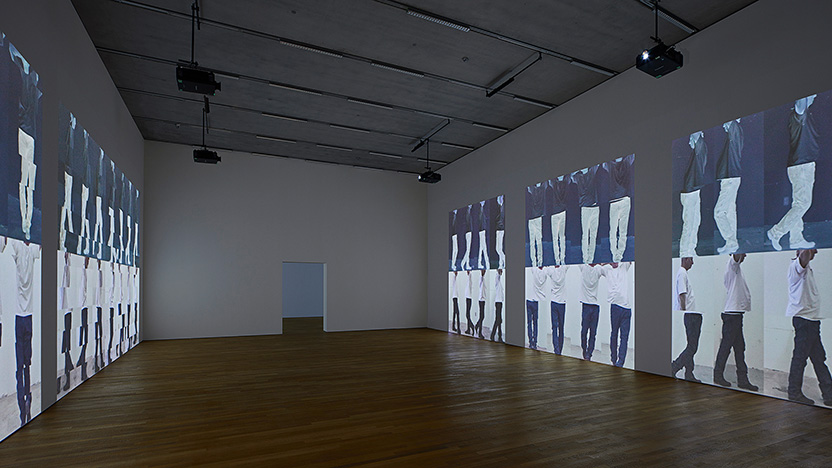 Installation View: Bruce Nauman, Contrapposto Studies, I Through Vii, 2015/2016
Bruce Nauman: Disappearing Acts, 17 March–26 August 2018, Schaulager® Münchenstein/Basel, Installation View With Bruce Nauman, Contrapposto Studies, I Through Vii, 2015/2016, Seven-channel Video Installation (color, Sound), Seven Projections, Running Times Range From 7:05 Min. To 1 Hour 3:21 Min., Continuous Play, Jointly Owned By Emanuel Hoffmann Foundation, Gift Of The President 2017, On Permanent Loan To The Öffentliche Kunstsammlung Basel; And The Museum Of Modern Art, New York, Acquired In Part Through The Generosity Of Agnes Gund, © Bruce Nauman / 2018, ProLitteris, Zurich, Photo: Tom Bisig, Basel